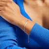 Thumbnail Image 2 of 0.04 CT. T.W. Diamond Open Heart Bolo Bracelet in Sterling Silver and 10K Rose Gold – 9.5"