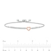 Thumbnail Image 2 of 0.04 CT. T.W. Diamond Open Heart Bolo Bracelet in Sterling Silver and 10K Rose Gold – 9.5"