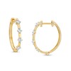 0.40 CT. T.W. Diamond Four Stone Hoop Earrings in 10K Gold