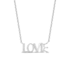 Thumbnail Image 1 of Enchanted Disney Majestic Princess 0.085 CT. T.W. Diamond "LOVE" Crown Necklace in Sterling Silver