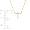 Thumbnail Image 3 of 0.10 CT. T.W. Diamond Cross Necklace in 10K Gold