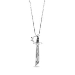 Disney Treasures Pirates of the Caribbean 0.115 CT. T.W. Diamond Sword Necklace in Sterling Silver – 17&quot;