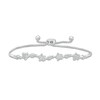 Thumbnail Image 0 of 0.10 CT. T.W. Diamond Alternating Star Bolo Bracelet in Sterling Silver – 9.5"