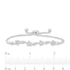 Thumbnail Image 1 of 0.10 CT. T.W. Diamond Alternating Star Bolo Bracelet in Sterling Silver – 9.5"