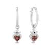 Thumbnail Image 0 of Enchanted Disney Villains Evil Queen Garnet and White Diamond Heart Drop Earrings in Sterling Silver and 10K Rose Gold