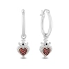 Thumbnail Image 1 of Enchanted Disney Villains Evil Queen Garnet and White Diamond Heart Drop Earrings in Sterling Silver and 10K Rose Gold