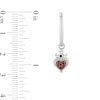 Thumbnail Image 2 of Enchanted Disney Villains Evil Queen Garnet and White Diamond Heart Drop Earrings in Sterling Silver and 10K Rose Gold