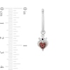Thumbnail Image 3 of Enchanted Disney Villains Evil Queen Garnet and White Diamond Heart Drop Earrings in Sterling Silver and 10K Rose Gold