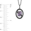 Enchanted Disney Villains Ursula Oval Amethyst and 0.115 CT. T.W. Black Diamond Open Pendant in Sterling Silver - 19"