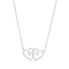 Thumbnail Image 0 of 0.065 CT. T.W. Diamond Interlocking Hearts Necklace in Sterling Silver