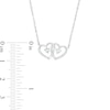 Thumbnail Image 2 of 0.065 CT. T.W. Diamond Interlocking Hearts Necklace in Sterling Silver