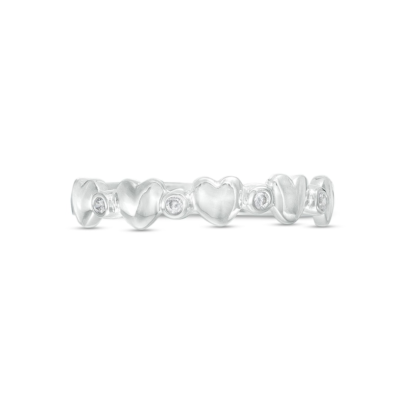0.04 CT. T.W. Diamond Alternating Heart Ring in Sterling Silver