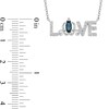 Enchanted Disney Cinderella Oval London Blue Topaz and 0.115 CT. T.W. Diamond "LOVE" Necklace in Sterling Silver