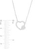 Thumbnail Image 3 of 0.115 CT. T.W Diamond Double Heart Necklace in Sterling Silver