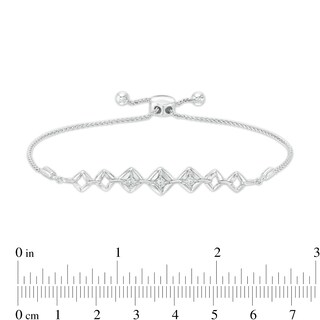 Diamond Accent Journey Square Frame Bracelet in Sterling Silver - 9.5"