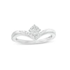 Thumbnail Image 0 of 0.065 CT. T.W. Multi-Diamond Chevron Ring in Sterling Silver