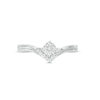 Thumbnail Image 3 of 0.065 CT. T.W. Multi-Diamond Chevron Ring in Sterling Silver