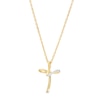 Diamond Accent Loop Cross Pendant in Sterling Silver with 14K Gold Plate