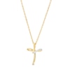 Thumbnail Image 1 of Diamond Accent Loop Cross Pendant in Sterling Silver with 14K Gold Plate