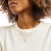 Thumbnail Image 2 of Diamond Accent Loop Cross Pendant in Sterling Silver with 14K Gold Plate