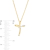 Thumbnail Image 3 of Diamond Accent Loop Cross Pendant in Sterling Silver with 14K Gold Plate
