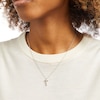 Thumbnail Image 2 of Diamond Accent Curved Cross Pendant in Sterling Silver