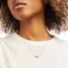 Thumbnail Image 2 of 0.17 CT. T.W. Elongated Cushion Black Multi-Diamond Necklace in Sterling Silver with 14K Rose Gold Plate