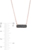 Thumbnail Image 3 of 0.17 CT. T.W. Elongated Cushion Black Multi-Diamond Necklace in Sterling Silver with 14K Rose Gold Plate