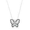 Thumbnail Image 0 of 0.115 CT. T.W. Black and White Diamond Butterfly Necklace in Sterling Silver