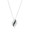 Thumbnail Image 1 of 0.115 CT. T.W. Black and White Diamond Wave Pendant in Sterling Silver with Back Rhodium