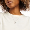 Thumbnail Image 2 of 0.115 CT. T.W. Black and White Diamond Wave Pendant in Sterling Silver with Back Rhodium
