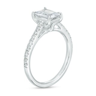 1.75 CT. T.W. Certified Emerald-Cut Lab-Created Diamond Engagement Ring in 14K White Gold (F/SI2)