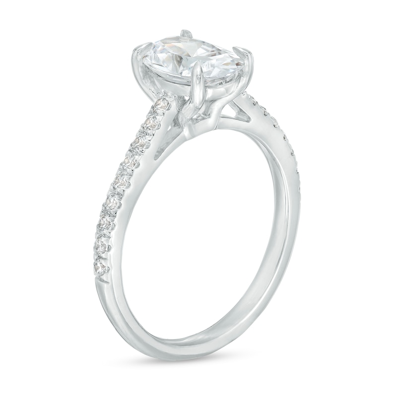 1.75 CT. T.W. Certified Oval Lab-Created Diamond Engagement Ring in 14K White Gold (F/SI2)