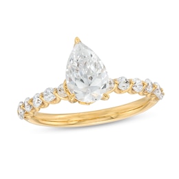 1.50 CT. T.W. Certified Pear-Shaped Lab-Created Diamond Engagement Ring in 14K Gold (F/SI2)