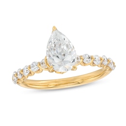 1.50 CT. T.W. Certified Pear-Shaped Lab-Grown Diamond Engagement Ring in 14K Gold (F/SI2)