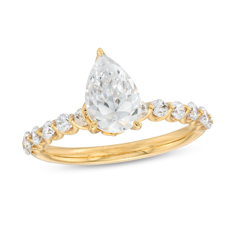 1.50 CT. T.W. Certified Pear-Shaped Lab-Created Diamond Engagement Ring in 14K Gold (F/SI2)|Peoples Jewellers