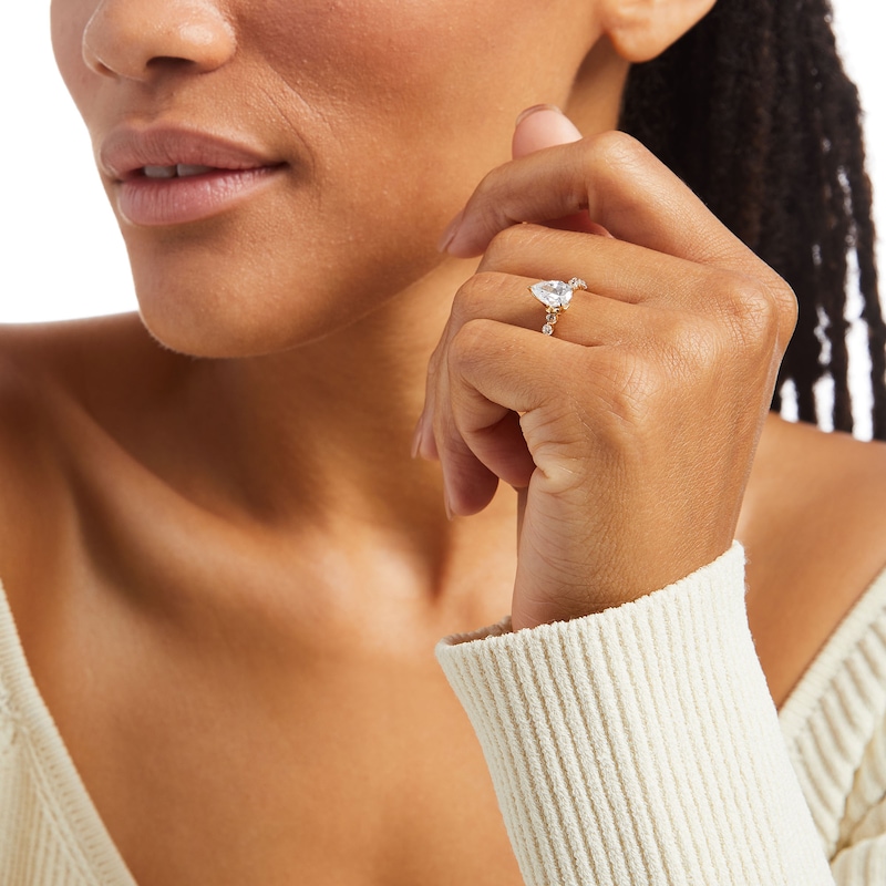 Main Image 2 of 1.50 CT. T.W. Certified Pear-Shaped Lab-Grown Diamond Engagement Ring in 14K Gold (F/SI2)