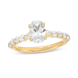 1.50 CT. T.W. Oval Certified Lab-Grown Diamond Engagement Ring in 14K Gold (F/VS2)