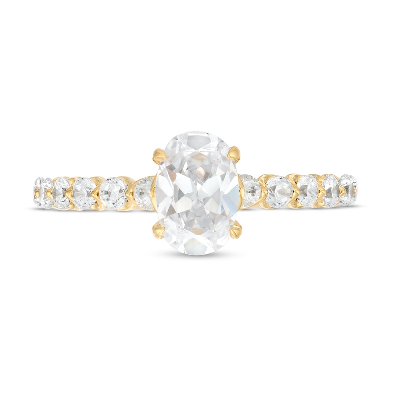 1.50 CT. T.W. Certified Oval Lab-Created Diamond Engagement Ring in 14K Gold (F/SI2)