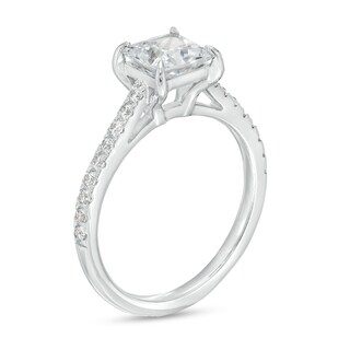 1.75 CT. T.W. Princess-Cut Certified Lab-Created Diamond Engagement Ring in 14K White Gold (F/SI2)