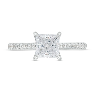 1.75 CT. T.W. Princess-Cut Certified Lab-Created Diamond Engagement Ring in 14K White Gold (F/SI2)