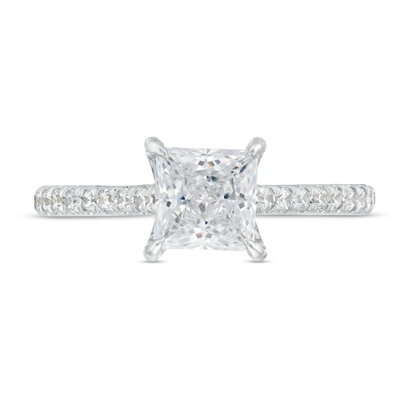 Main Image 4 of 1.75 CT. T.W. Princess-Cut Certified Lab-Grown Diamond Engagement Ring in 14K White Gold (F/SI2)