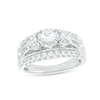 Thumbnail Image 0 of 1.00 CT. T.W. Diamond Past Present Future® Three Stone Multi-Row Engagement Ring in 10K White Gold