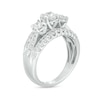 Thumbnail Image 2 of 1.00 CT. T.W. Diamond Past Present Future® Three Stone Multi-Row Engagement Ring in 10K White Gold