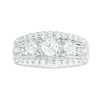 Thumbnail Image 3 of 1.00 CT. T.W. Diamond Past Present Future® Three Stone Multi-Row Engagement Ring in 10K White Gold