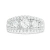 Thumbnail Image 3 of 1.00 CT. T.W. Diamond Past Present Future® Three Stone Multi-Row Engagement Ring in 10K White Gold