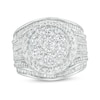 Thumbnail Image 1 of 3.00 CT. T.W. Multi-Diamond Frame Baguette and Round Multi-Row Engagement Ring in 14K White Gold (I/I2)