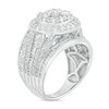Thumbnail Image 3 of 3.00 CT. T.W. Multi-Diamond Frame Baguette and Round Multi-Row Engagement Ring in 14K White Gold (I/I2)