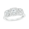 Thumbnail Image 0 of 0.50 CT. T.W. Diamond Past Present Future® Three Stone Frame Engagement Ring in 10K White Gold