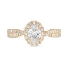 Thumbnail Image 3 of 1.00 CT. T.W. Oval Diamond Frame Twist Shank Engagement Ring in 14K Gold (F/SI2)